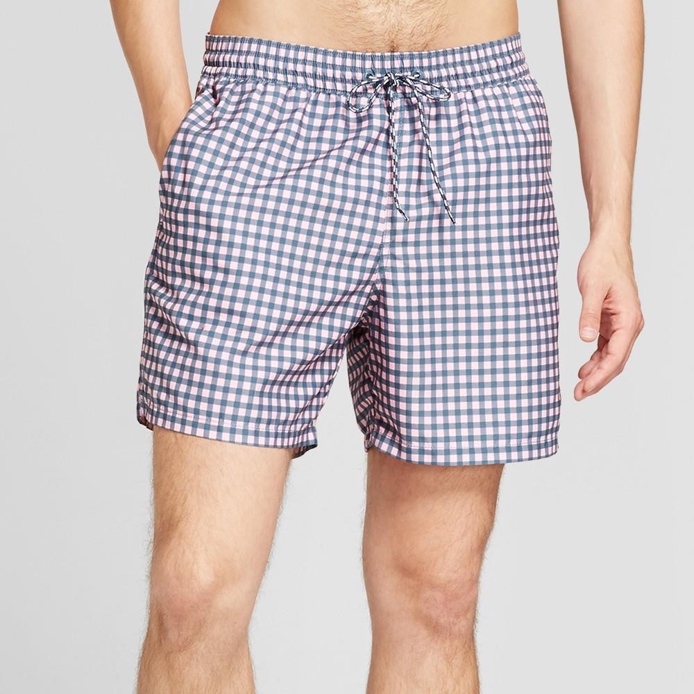 Men’s swim trunk pink/gingham